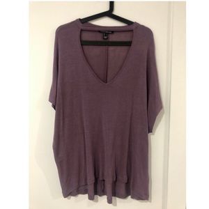 Purple shirt with cut out on the front